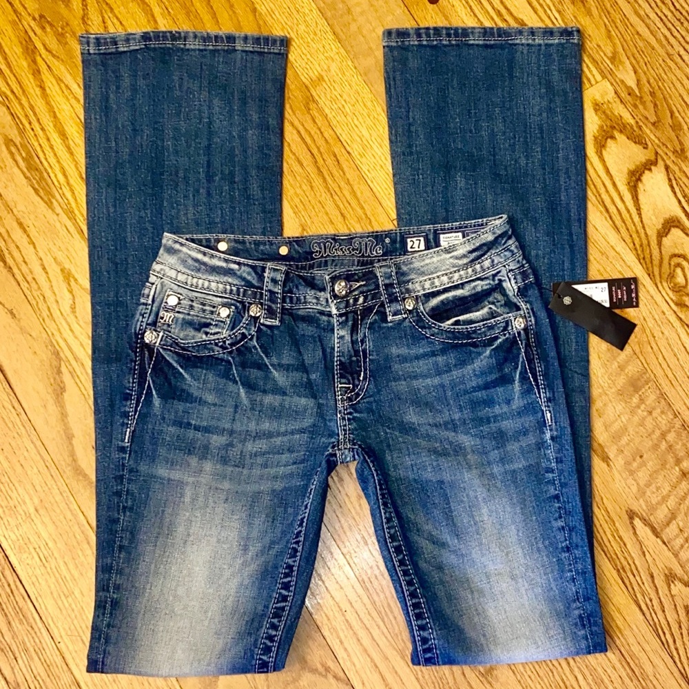 NWT MISS ME X-LONG BLING SIGNATURE BOOT CUT JEANS